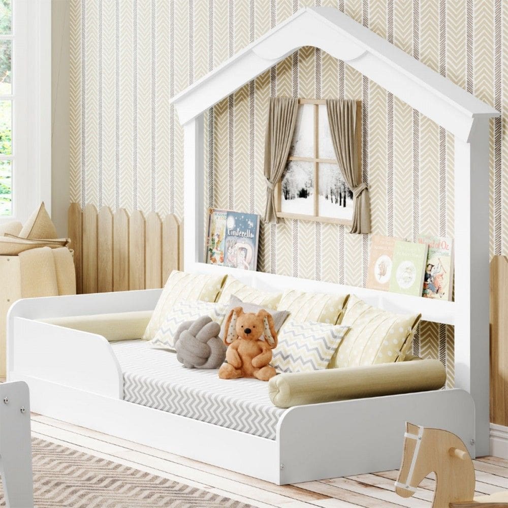Cama Infantil Mimo com Casinha Montessoriana Branco - Movelbras