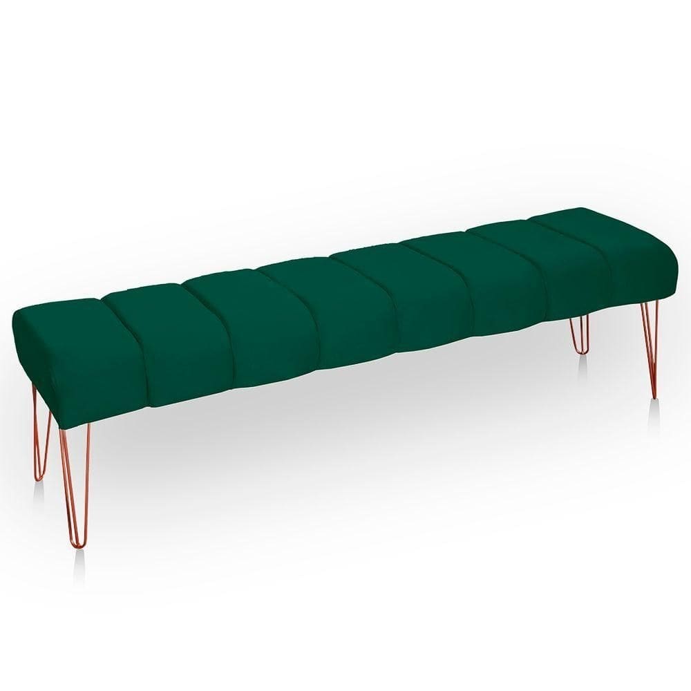 Recamier Estofada Casal Luxo Veludo Cor Verde Esmeralda