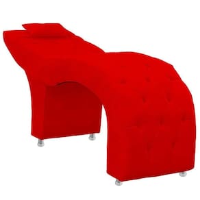 Maca Estofada Capitone Julia Para Estetica Facial Sombrancelha E Cilios Suede Cor Vermelho