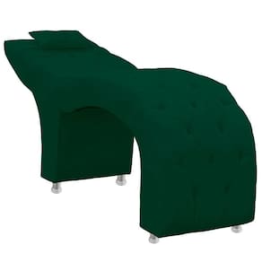 Maca Estofada Capitone Julia Para Estetica Facial Sombrancelha E Cilios Suede Cor Verde Esmeralda
