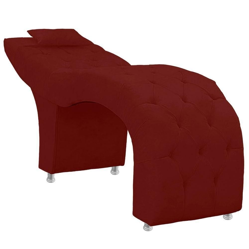Maca Estofada Capitone Julia Para Estetica Facial Sombrancelha E Cilios Suede Cor Marsala