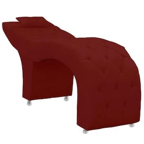 Maca Estofada Capitone Julia Para Estetica Facial Sombrancelha E Cilios Suede Cor Marsala