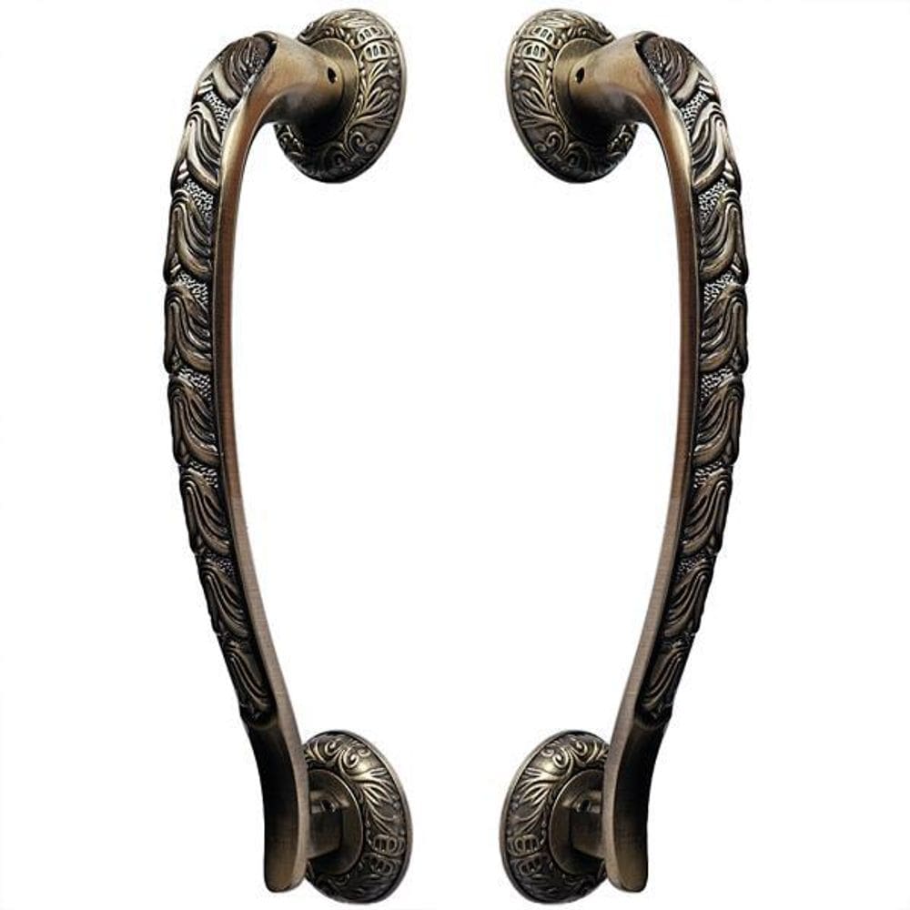 Puxador Duplo Magnus Bronze Antigo 300Mm Porta Pivotante