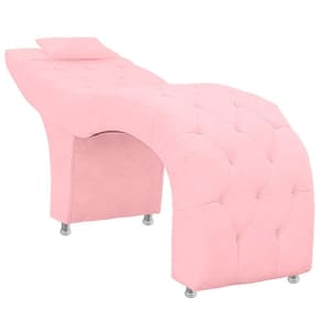 Maca Estofada Capitone Julia Para Estetica Facial Sombrancelha E Cilios Suede Cor Rosa Bebe