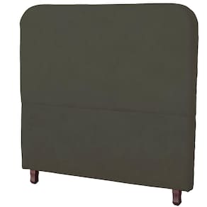 Cabeceira Casal Estofada Para Cama Box Lizza Veludo Cor Tabaco