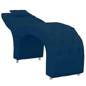 Maca Estofada Capitone Julia Para Estetica Facial Sombrancelha E Cilios Suede Cor Azul Marinho