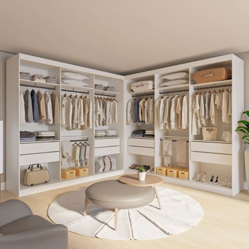 Closet Casal Darwin Duo 8 Gavetas Branco - Panorama Móveis