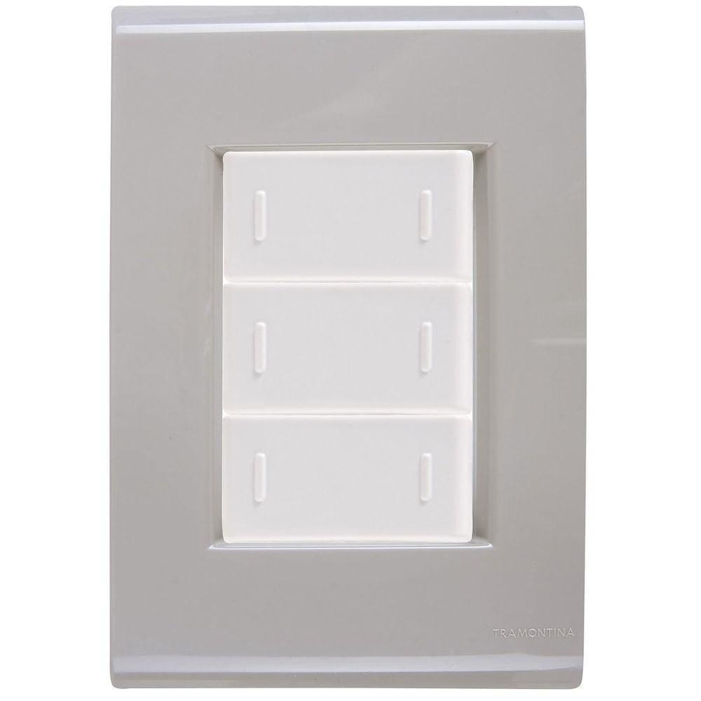 Cj Placa Três Interruptor Triplo Liz Fendi Tramontina Completo Pronto Tramontina