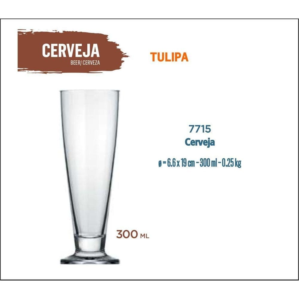 12 Taça Cerveja Tulipa 300Ml-Artesanal-Pilsen-Premium-Ipa