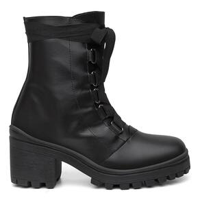 Bota Feminina Cano Curto Zíper Casual + Bolsa Roma Kit 2