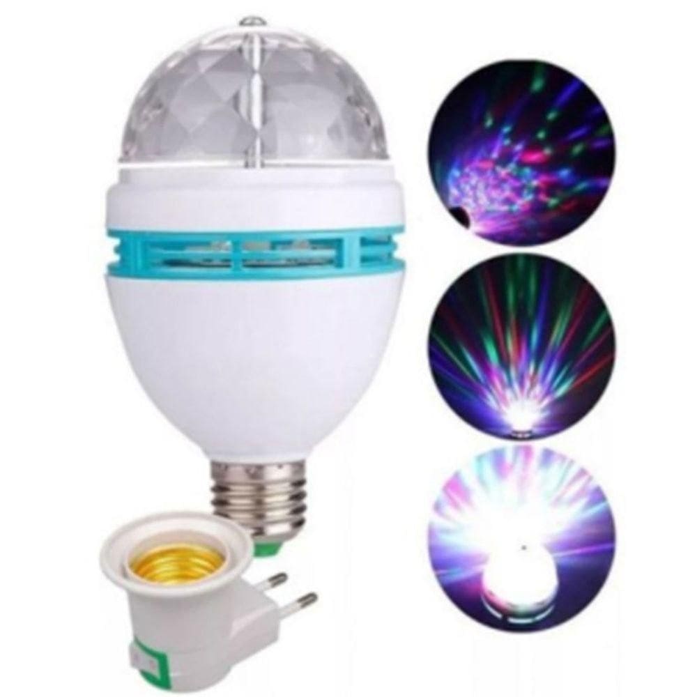 Luz Led Globo Rotativa Rgb Festa Neon Fácil De Usar