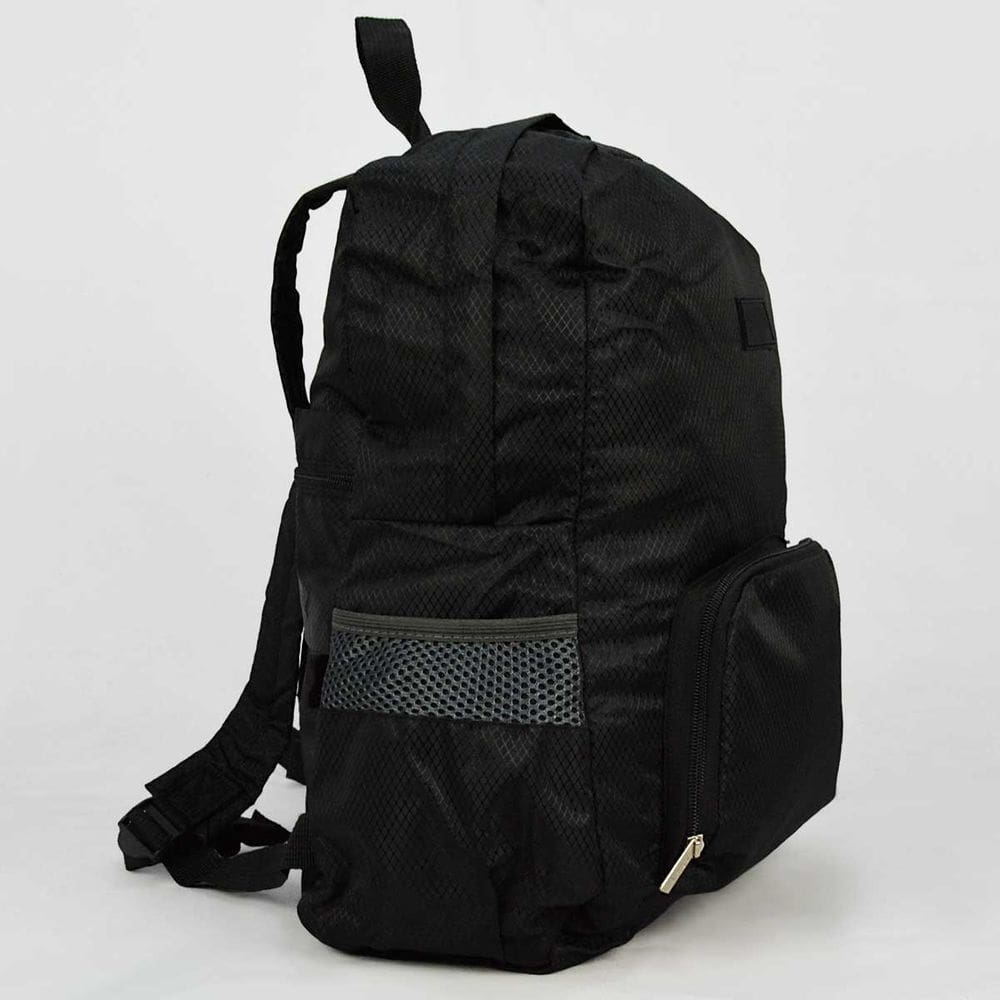 Mochila Escolar Viagem Bolsa Academia Unissex Dobrável Preto CBRN17621