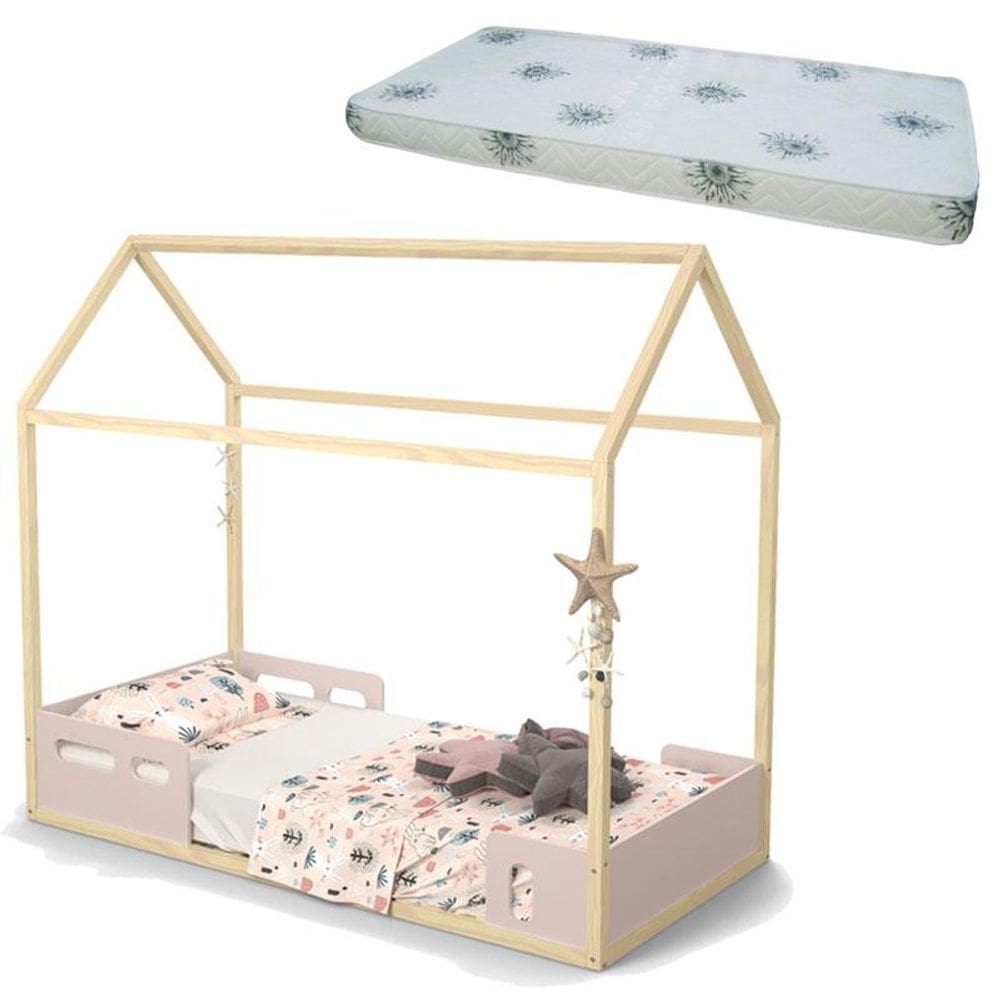 Cama Montessoriana Liv Rose Natural com Colchão – Matic
