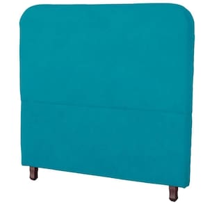 Cabeceira Casal Queen Estofada Para Cama Box Lizza Veludo Cor Azul Claro
