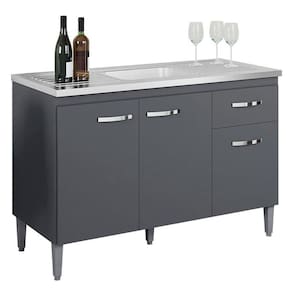 Balcão de Pia Gabriela 120 cm Cinza Fosco - AJL