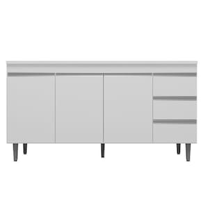 Balcão de Cozinha Andréia com Tampo 150 cm Branco - AJL