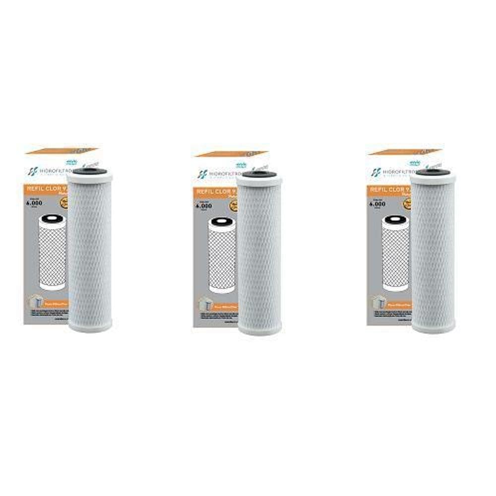 Refil carbon block 9.3/4 902-0009  3 unidades  hidrofiltros