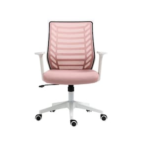 Cadeira de Escritório Diretor Pelegrin PEL-0238 Branco e Rosa