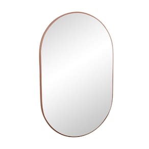 Espelho oval londres 80x50cm com borda rosa