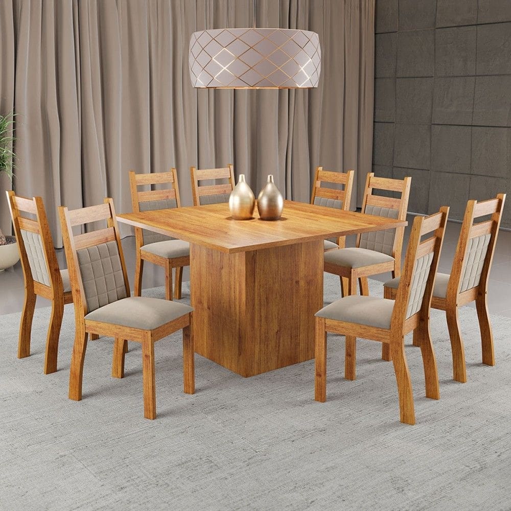 Mesa de Jantar 8 Lugares Beirute Perola - Panorama Móveis