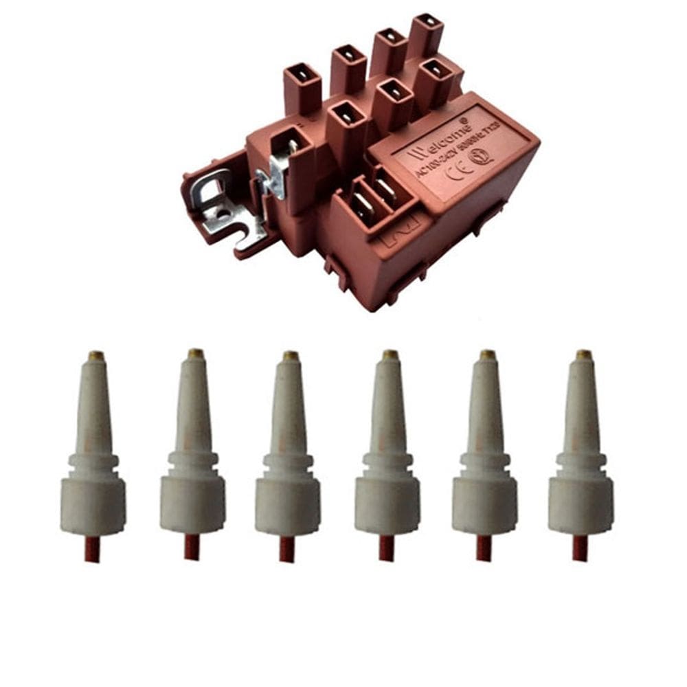 Kit 1 usina de ignição e 6 eletrodos fogões dako mueller