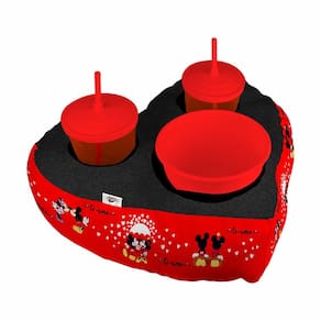 Almofada Coração Cinema 2 Copos Balde De Pipoca Mickey Minnie Namorados