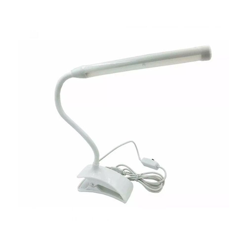 Luminária Usb Led Com Presilha Garra Fina Tubo