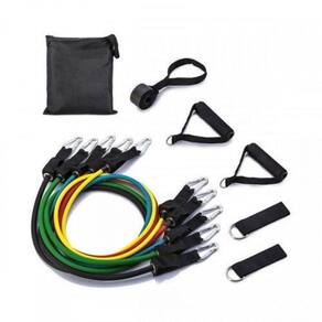 Kit Elásticos Extensores 11 Peças, Musculação Yoga Pilates- Jt-003
