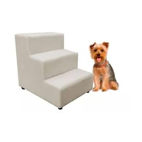 Escada Escadinha Pet Cachorro 3 Degraus Rampa Suede Grace Cor:preto