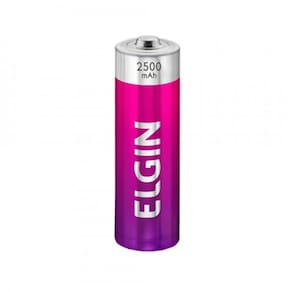 Pilha recarregável elgin aa 2500 mah - 2 unidades