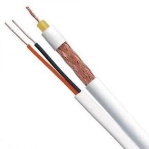Cabo coaxial cftv flexível 4mm bipolar 2 vias 80% malha 100m