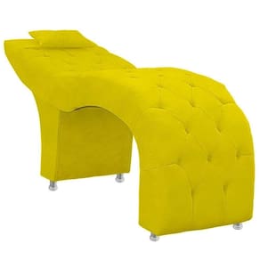 Maca Estofada Capitone Julia Para Estetica Facial Sombrancelha E Cilios Suede Cor Amarelo