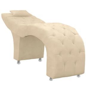 Maca Estofada Capitone Julia Para Estetica Facial Sombrancelha E Cilios Suede Cor Bege