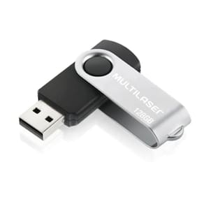 Pen Drive 128gb 10mb/s E Gravacao 3mb/s Preto Multilaser