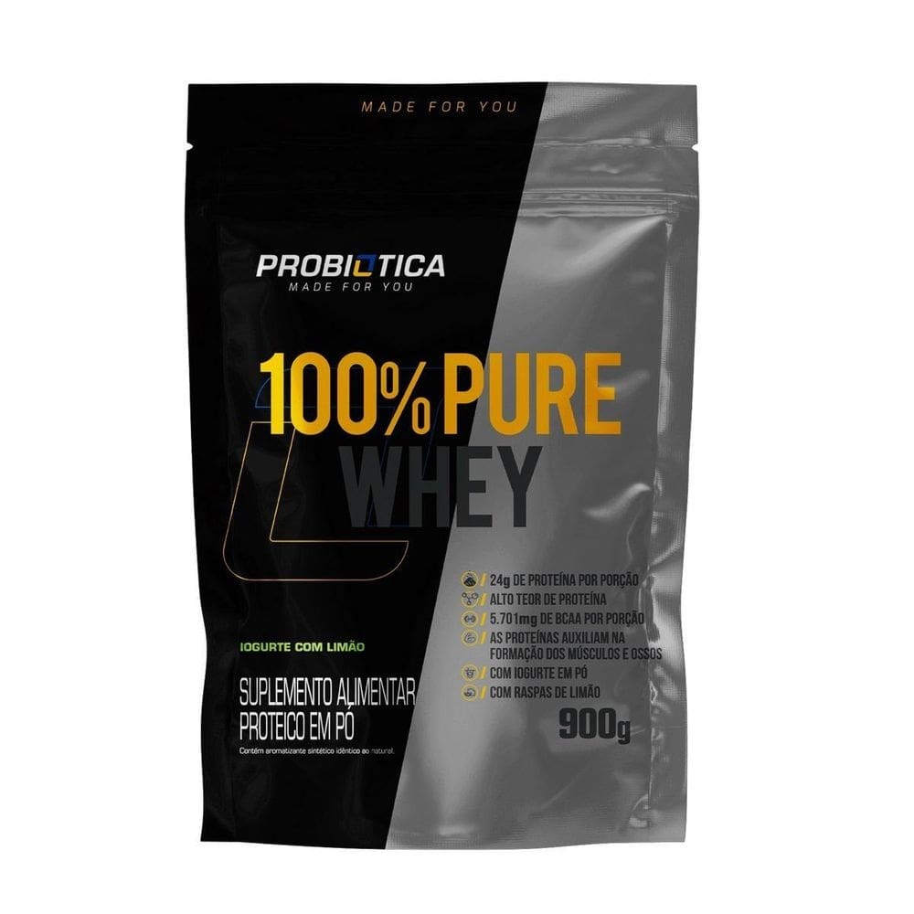 Whey protein refil probiotica 100% pure whey 900g iogurte