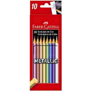 Lapis De Cor Ecolápis 10 Cores Metallic Faber Castell