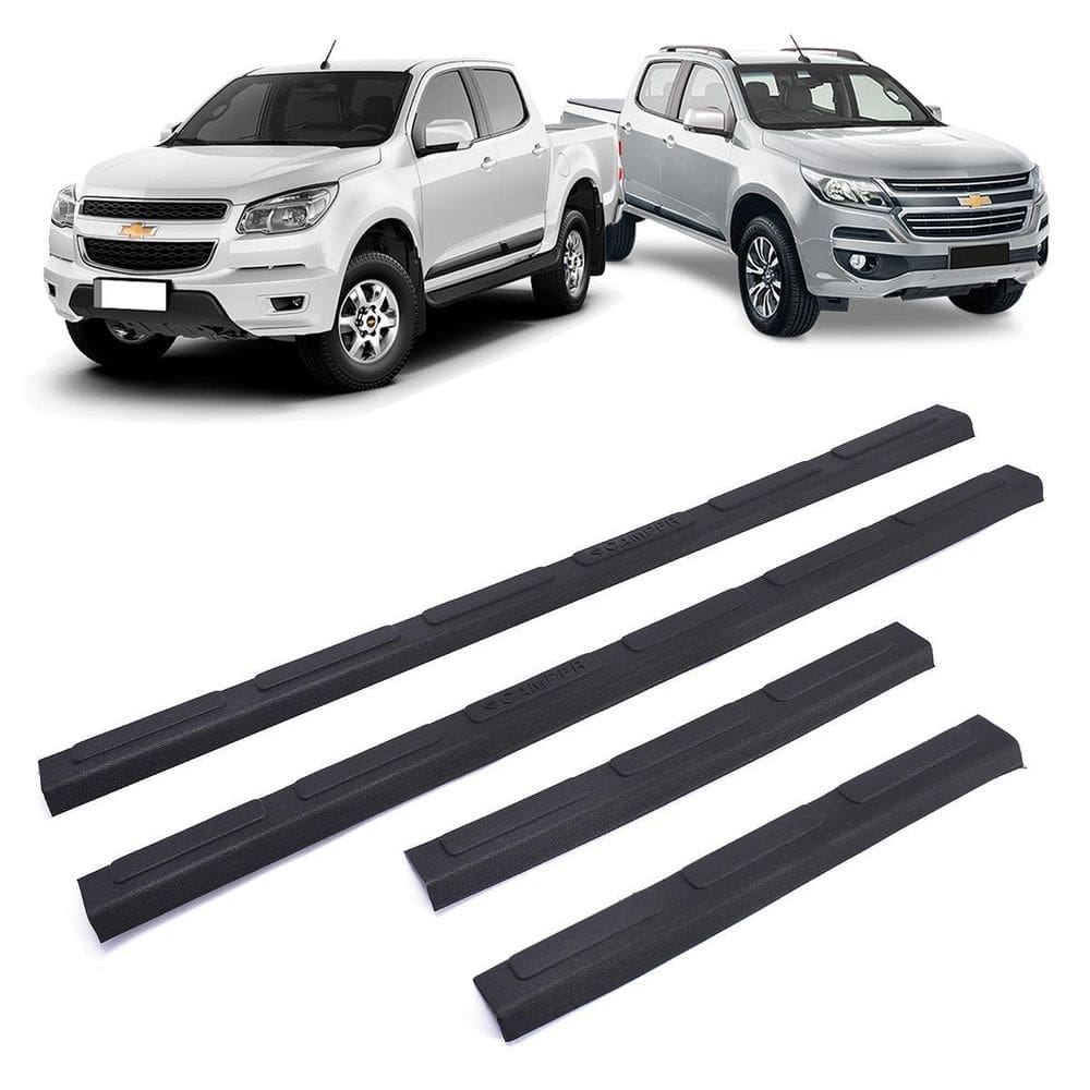 Soleira porta protetor preto rigida 4pc s10 dupla 2012 2013