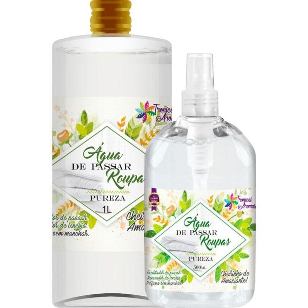Kit 1,5 litros água perfumada passar roupa cheirinho pureza