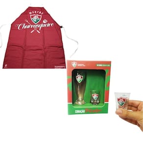 Kit Churrasco Avental Fluminense Mestre Churrasqueiro + Copo