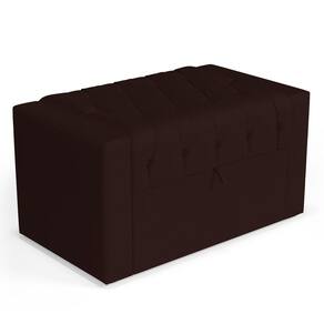 Calçadeira Báu Solteiro Atena 90cm Capitonê Sintético Marrom - Desk Design