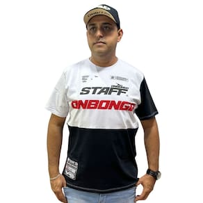 Camiseta Masculina Onbongo Staff SCC88 Branca Preta ON117