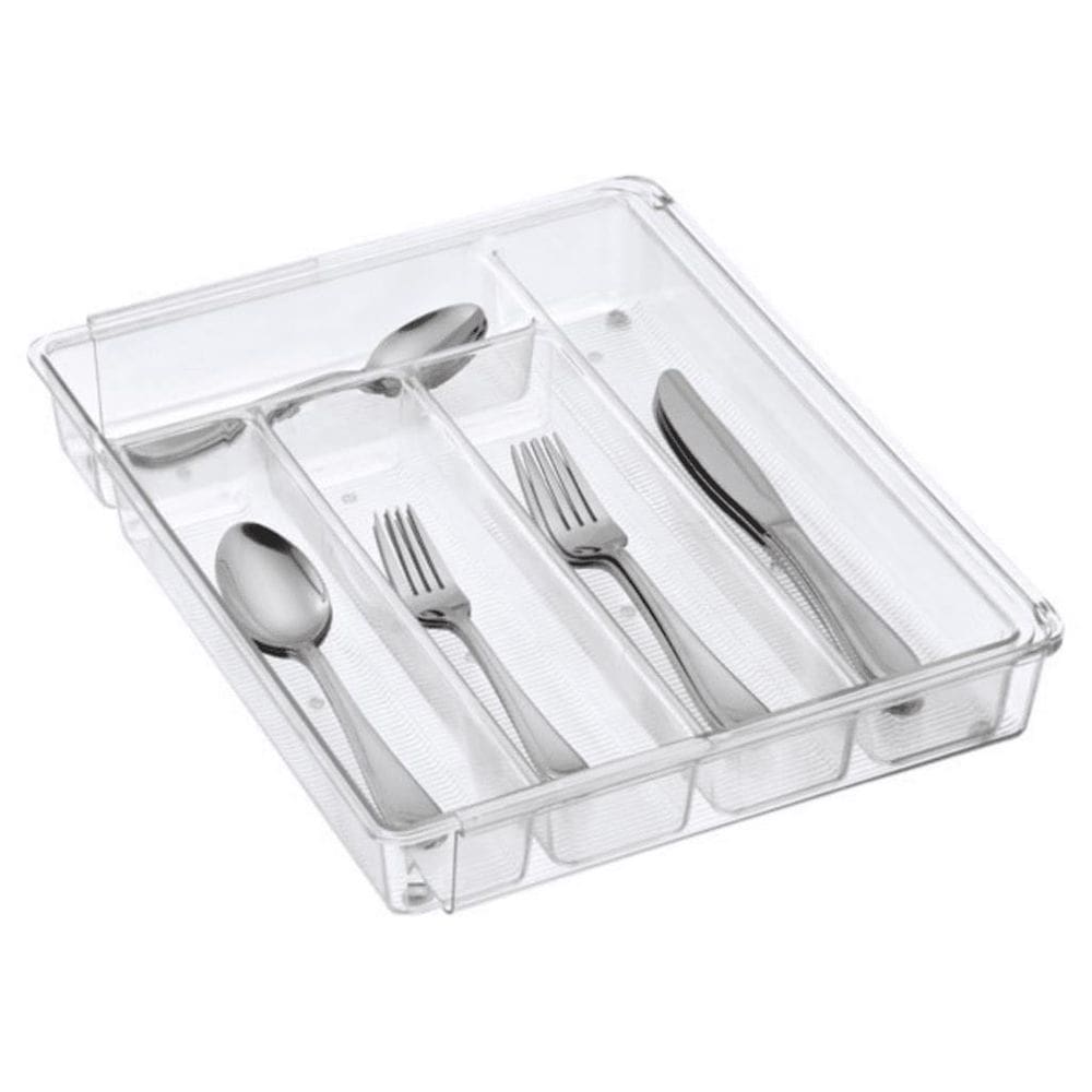 Organizador acrílico talheres gaveta 5 divisórias 27x35cm