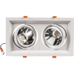 Spot Duplo Recuado 2x10w Embutir Branco - Orbital Double Branco