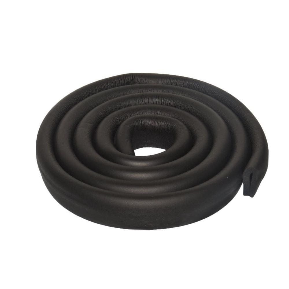 Protetor de quina em u preto para mesa de vidro