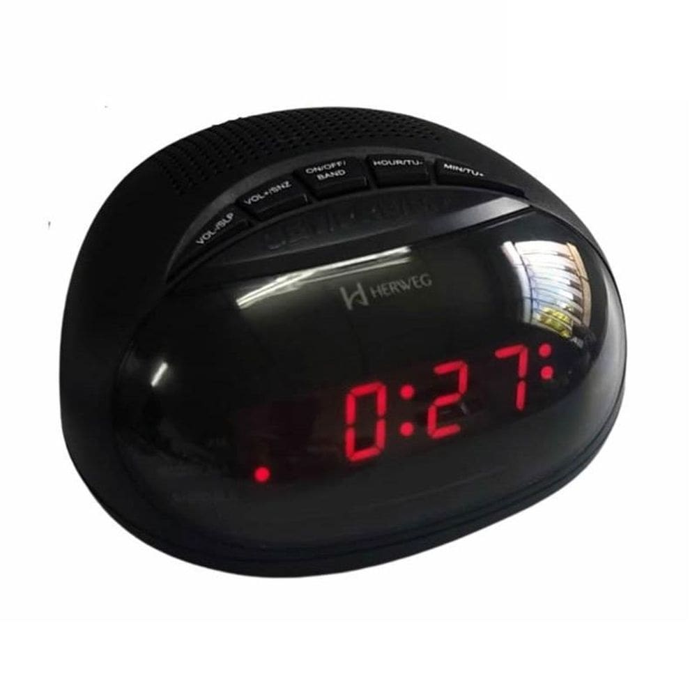 Radio relogio despertador herweg alarme am/fm musica bivolt