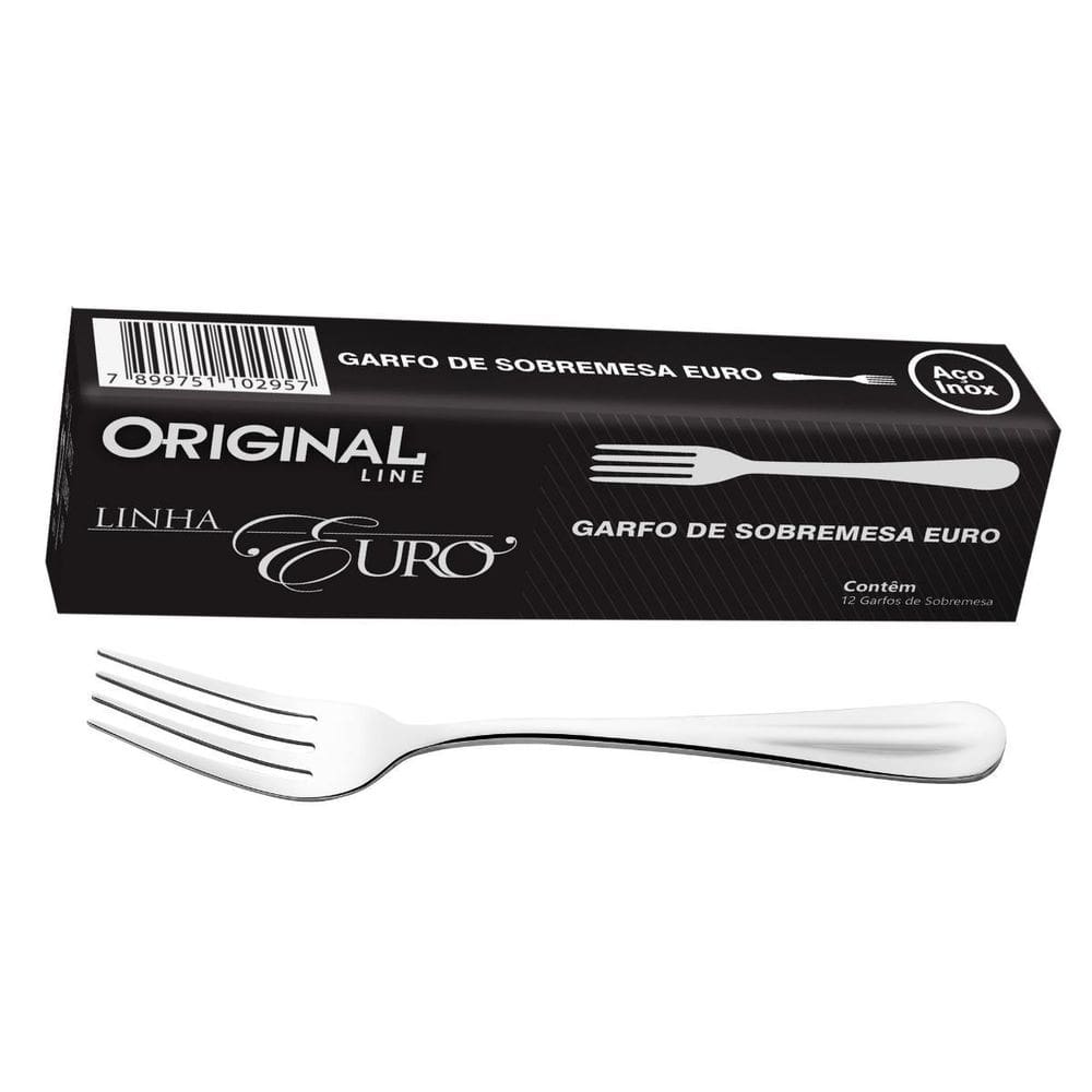 Garfos para sobremesa inox euro com 12 pçs line