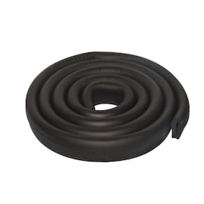 Protetor de quina em u preto para mesa de vidro