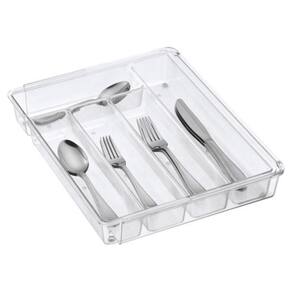 Organizador acrílico talheres gaveta 5 divisórias 27x35cm