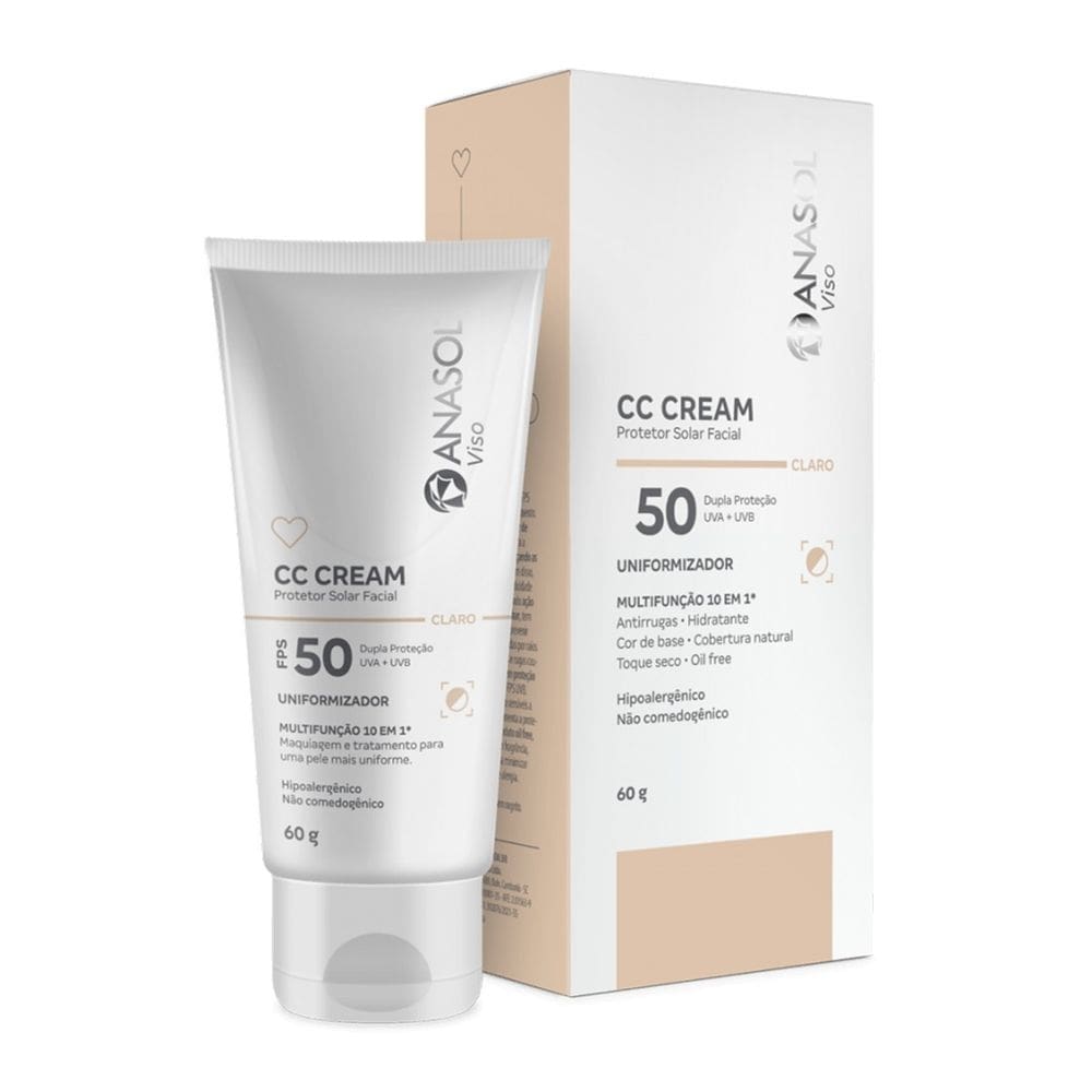 Anasol Cc Cream Facial Fps50 Clareador Claro 60g