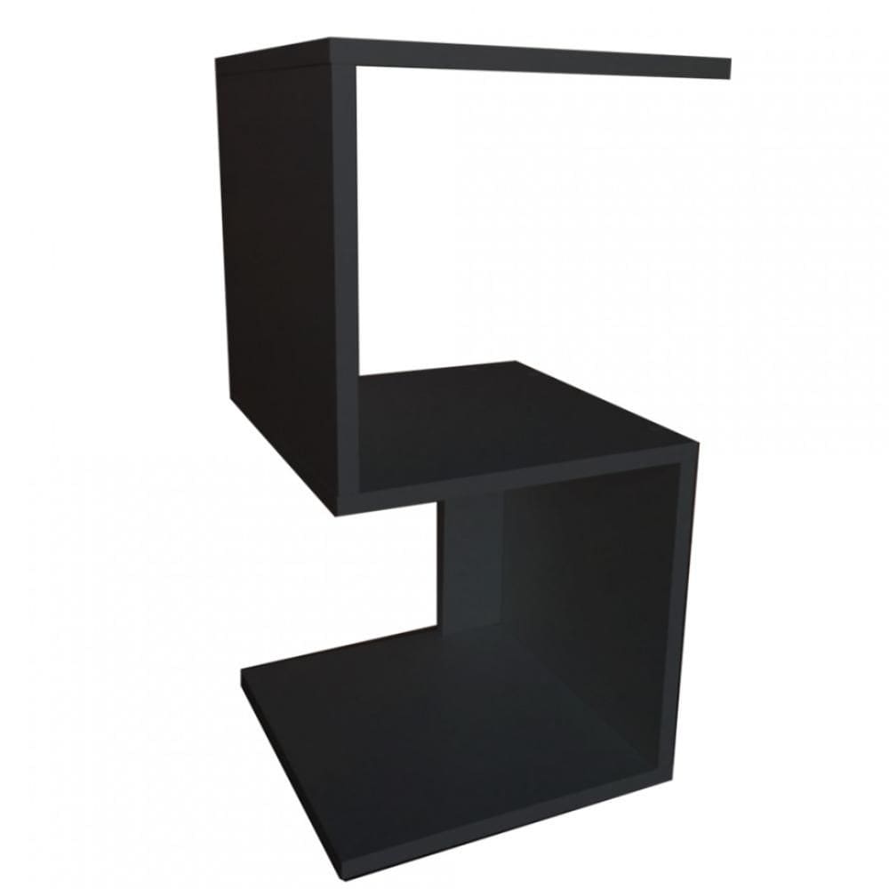 Mesa De Cabeceira Em S Em Mdf Preto [F031]